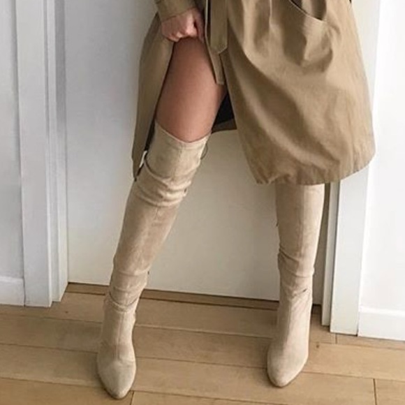 nude thigh high boot